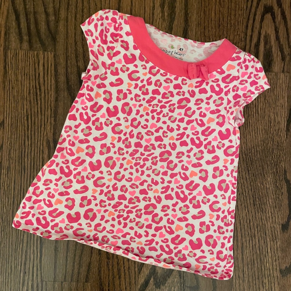 4T Pink Leopard Little Girl Shirt